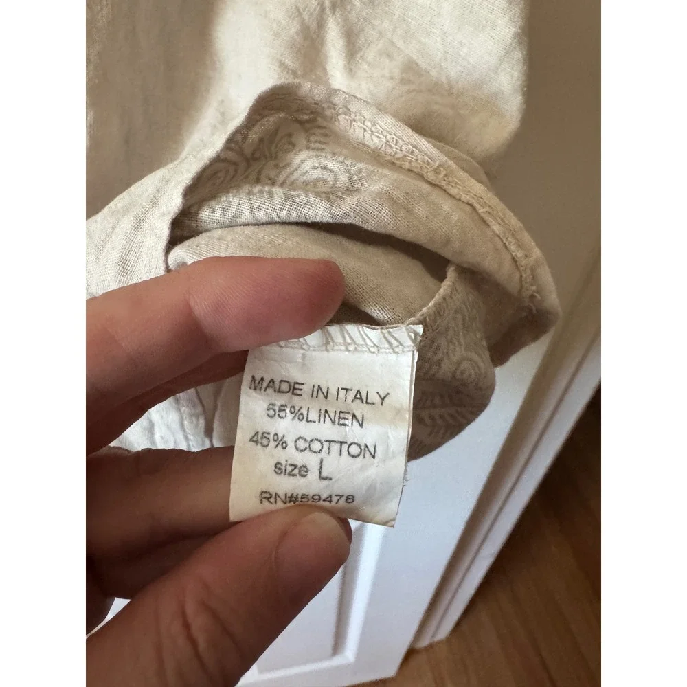 NWT CIVICO 51 Linen Blend Button Up Shirt Size Large‎